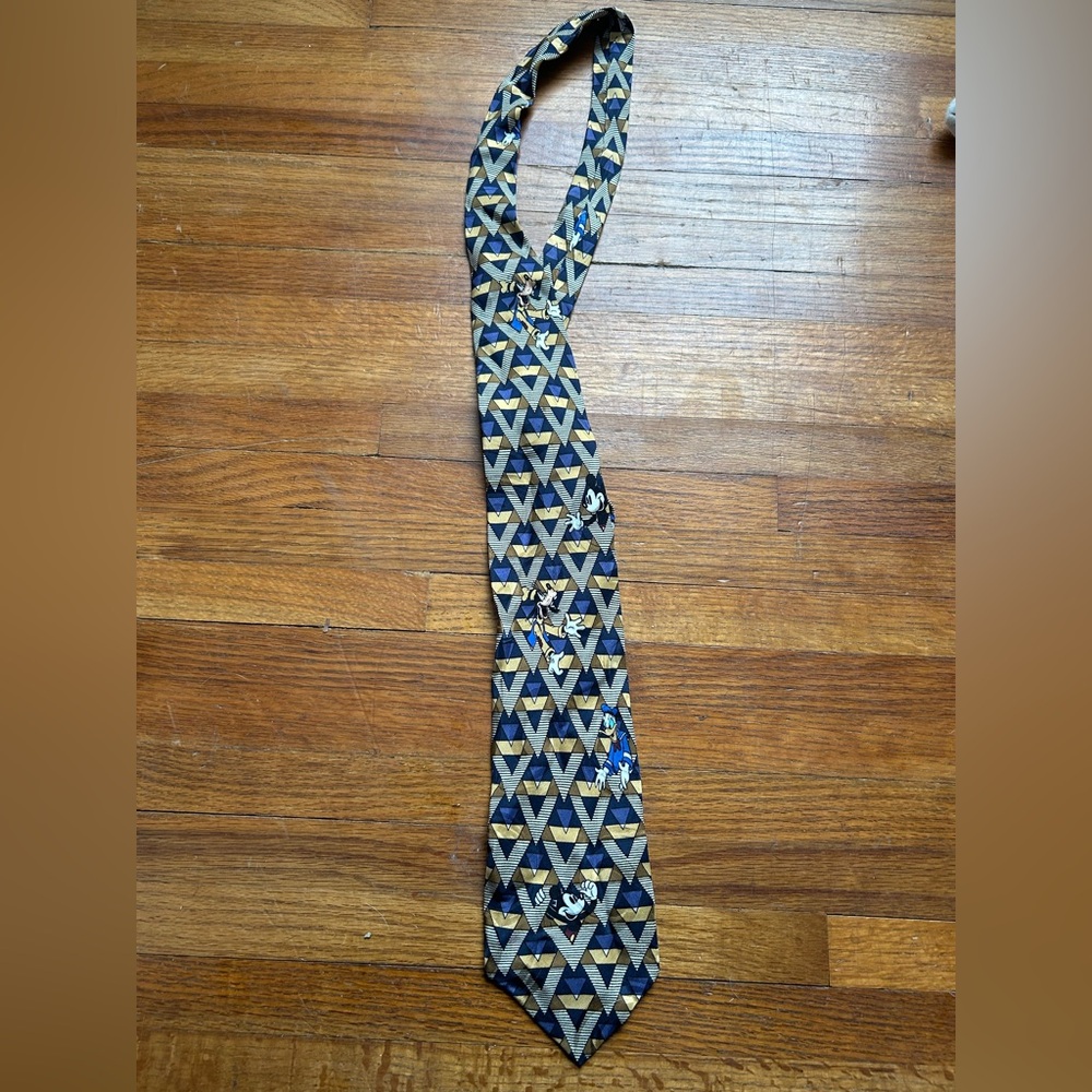 VTG Disney Mickey Mouse Hidden Neck Tie Classic Men Silk Business Donald Duck